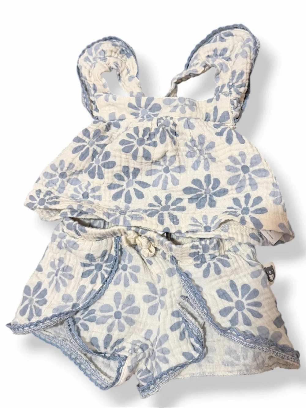 Baby Girls 0-3M Mixed Outfit Set - Pastel Cream & Blue